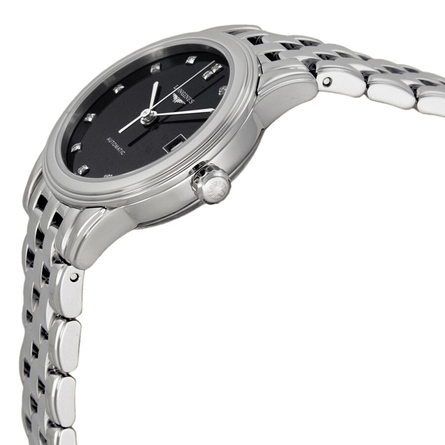 Pre-owned Longines Flagship Diamond Black Dial Ladies Watch L4.274.4.57.6 - 2