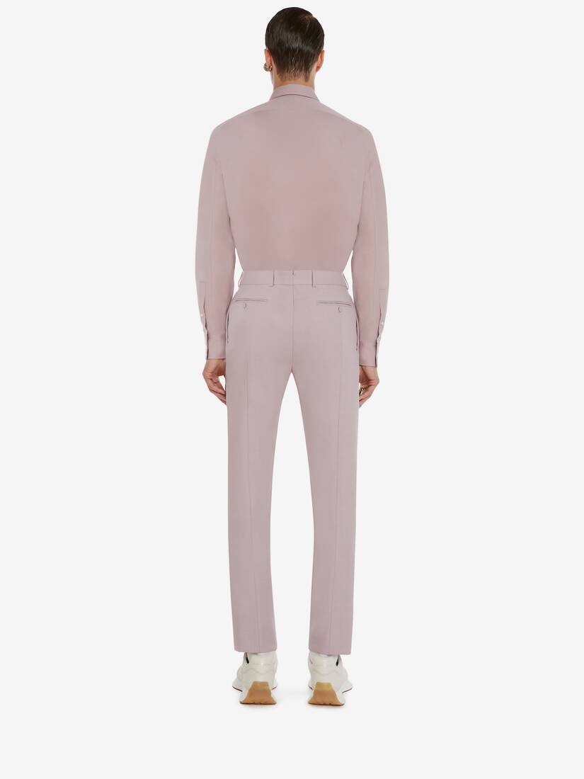 Men's Dropped Shoulder Poplin Shirt in Lilac - 4