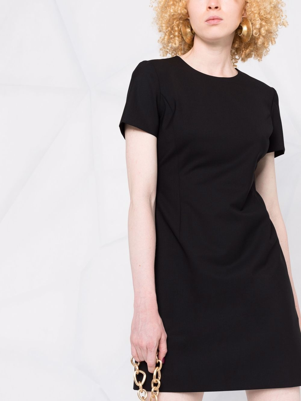short-sleeve wool T-shirt dress - 5