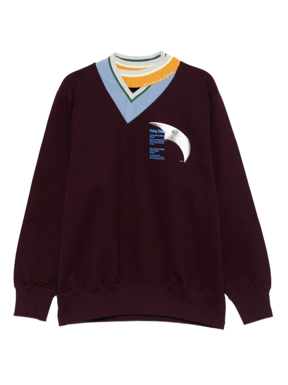 mock-neck graphi-print sweater - 1