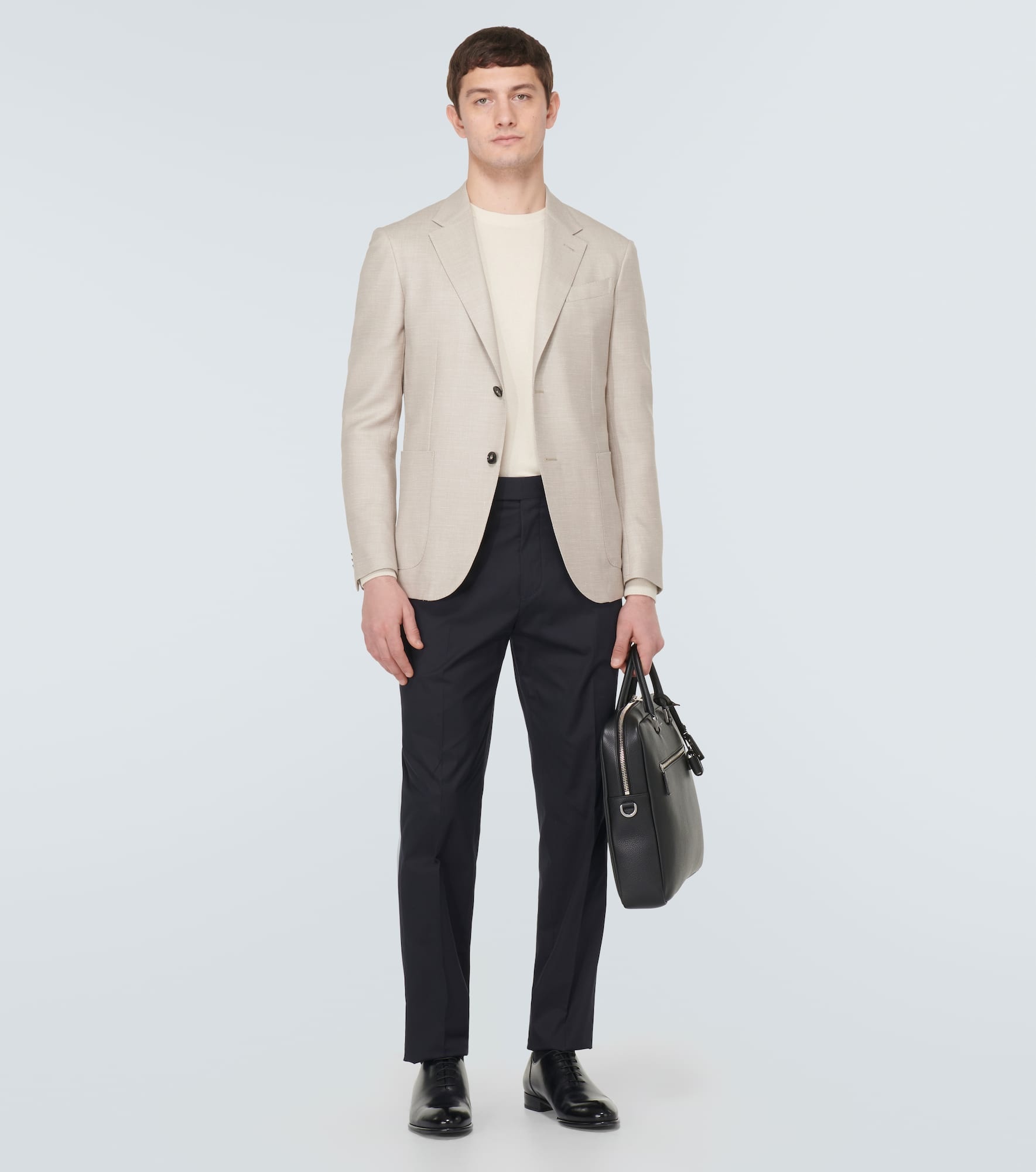Cotton-blend straight pants - 2