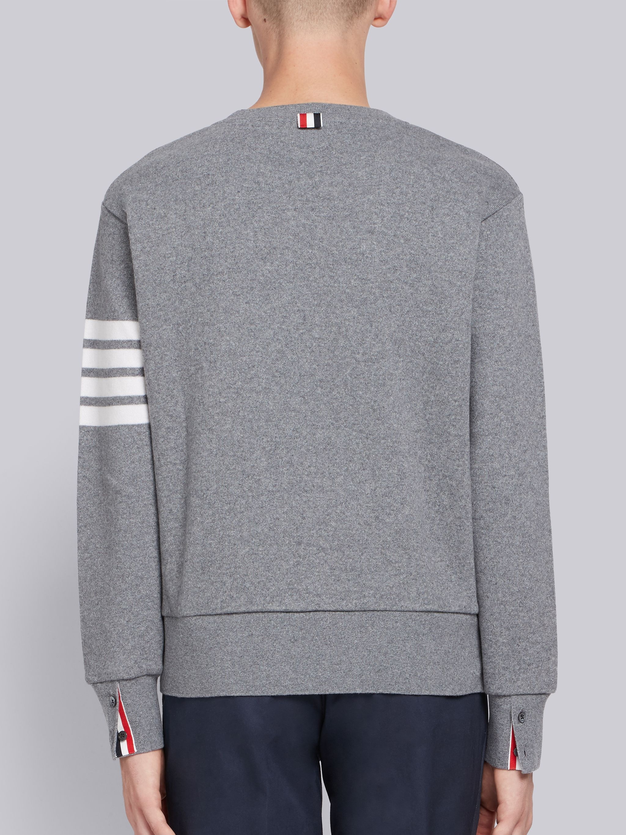 Relaxed Fit Engineered 4-Bar Stripe Cashmere Shell Sweatshirt - 3