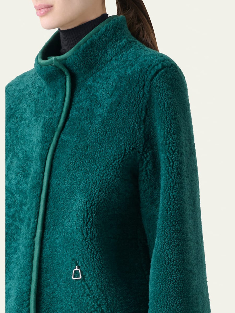 AKRIS Dru Reversible Shearling and Leather Jacket outlook