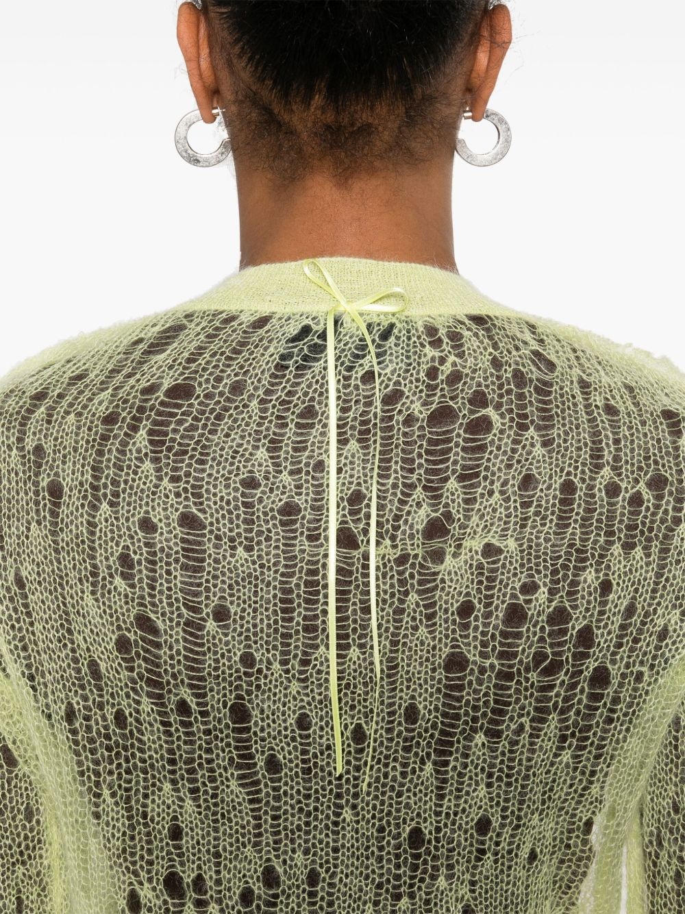 bow-detail cropped cardigan - 5