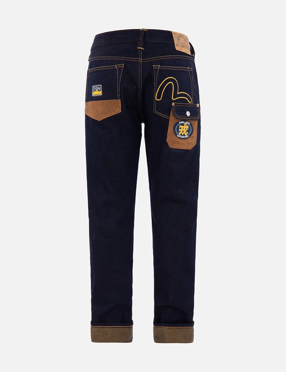 FABRIC-BLOCKING CARROT-FIT JEANS WITH WORKER POCKETS #2017 - 2