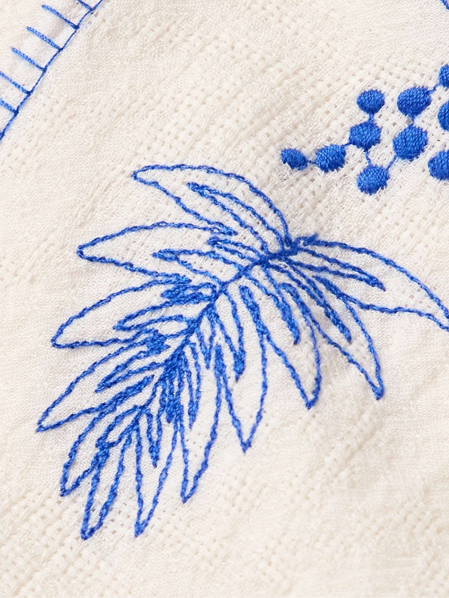 Maitan Anthinos Embroidered Cotton-Jacquard Shirt - 4