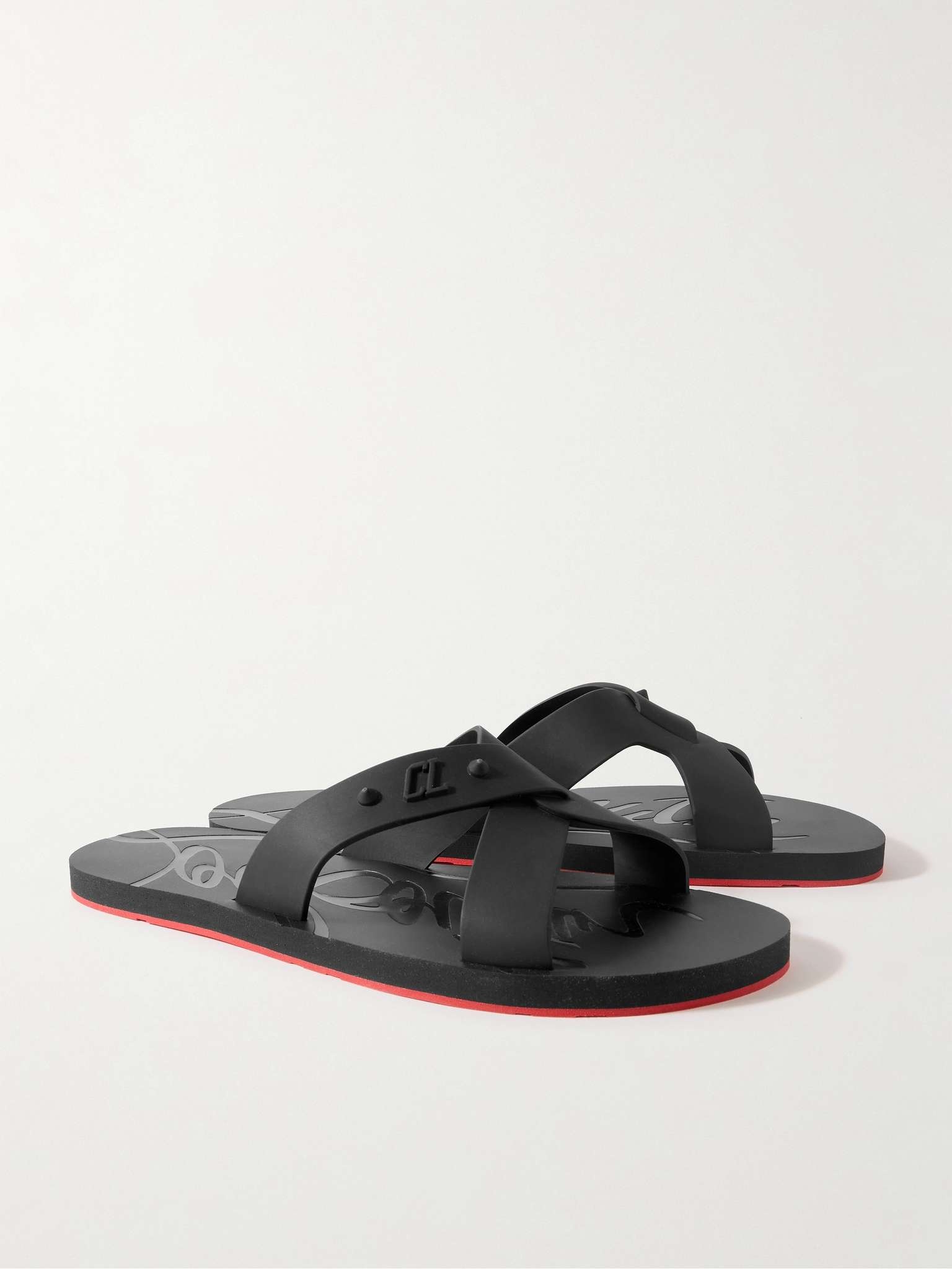 【Christian Louboutin】 Loubi Cross rubber slides Christian Louboutin Loubi Cross rubber slides Christian