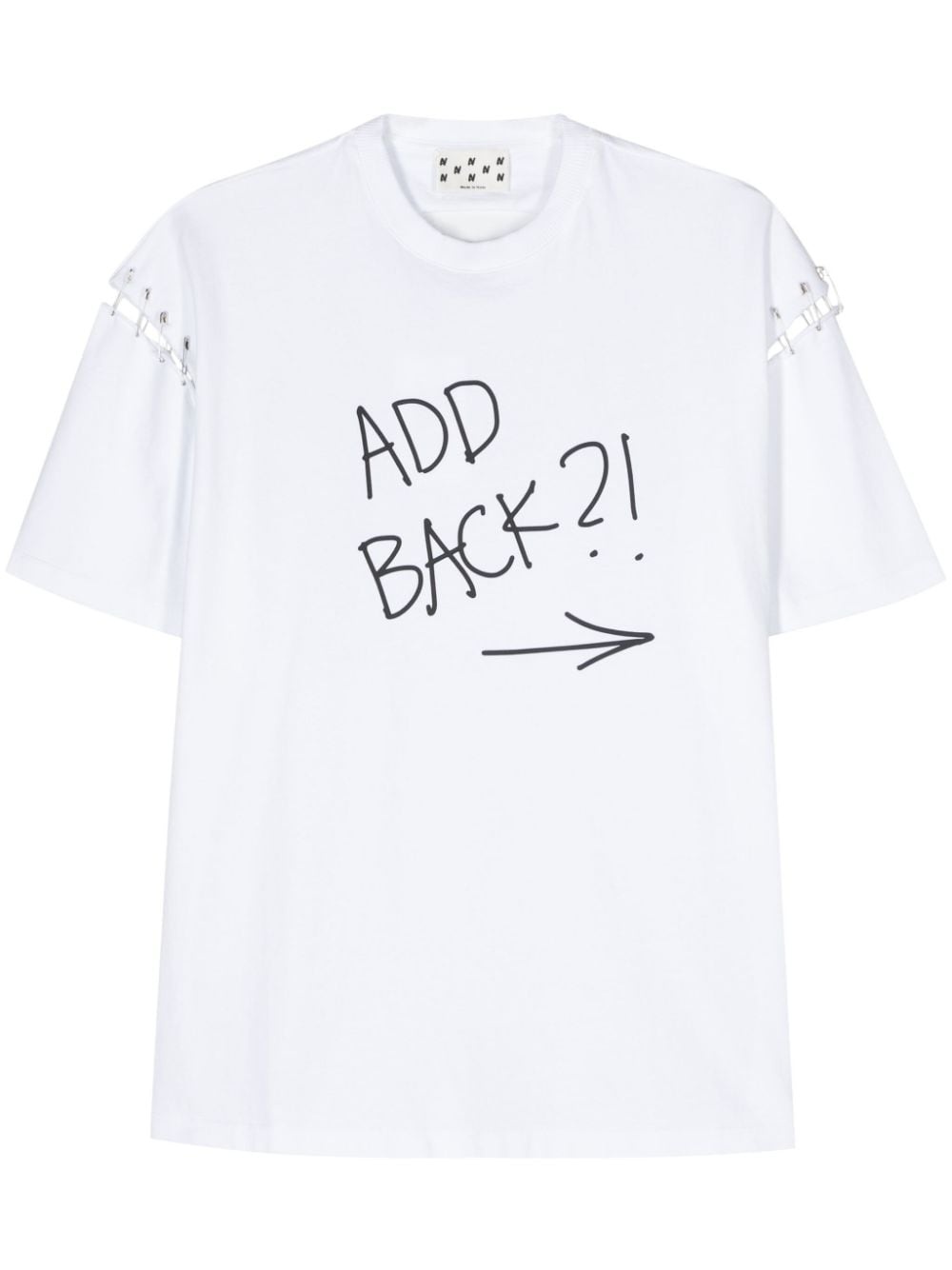 slogan-print open-back T-shirt - 1