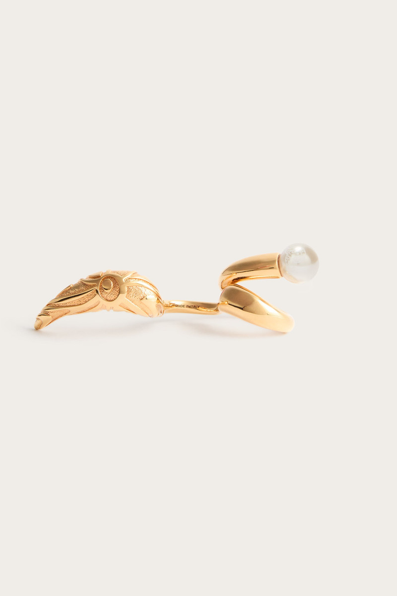 MULTIFINGER HORN RING WITH MARMO TEXTURE 1