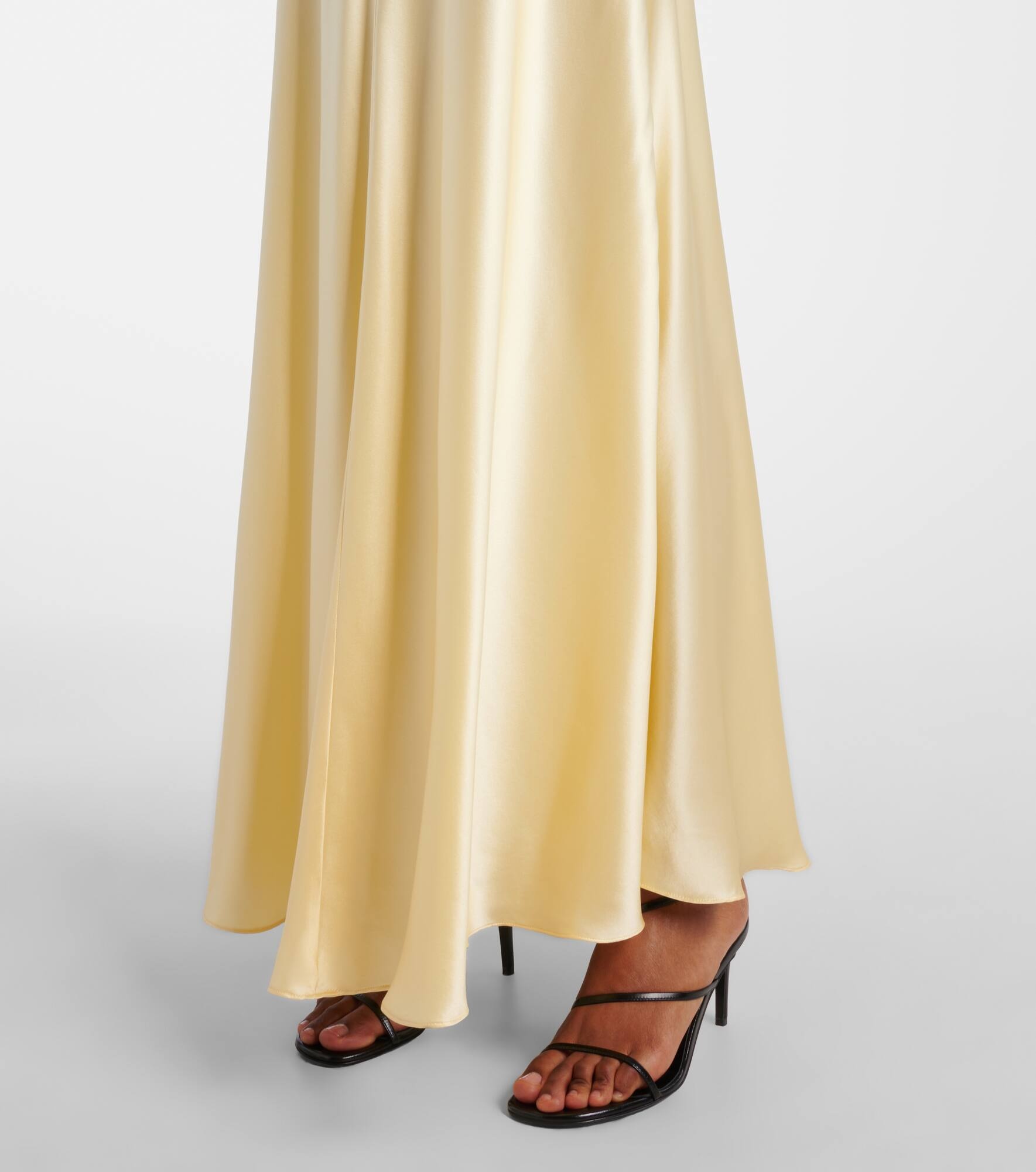 Lace-trimmed silk charmeuse gown - 5