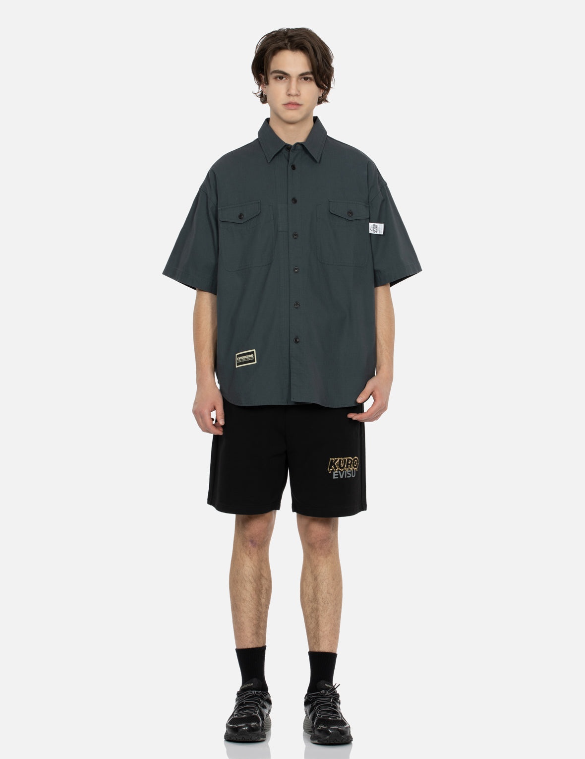Logo Embroidery and Slogan Print Relax Fit Short-Sleeves Shirt - 6