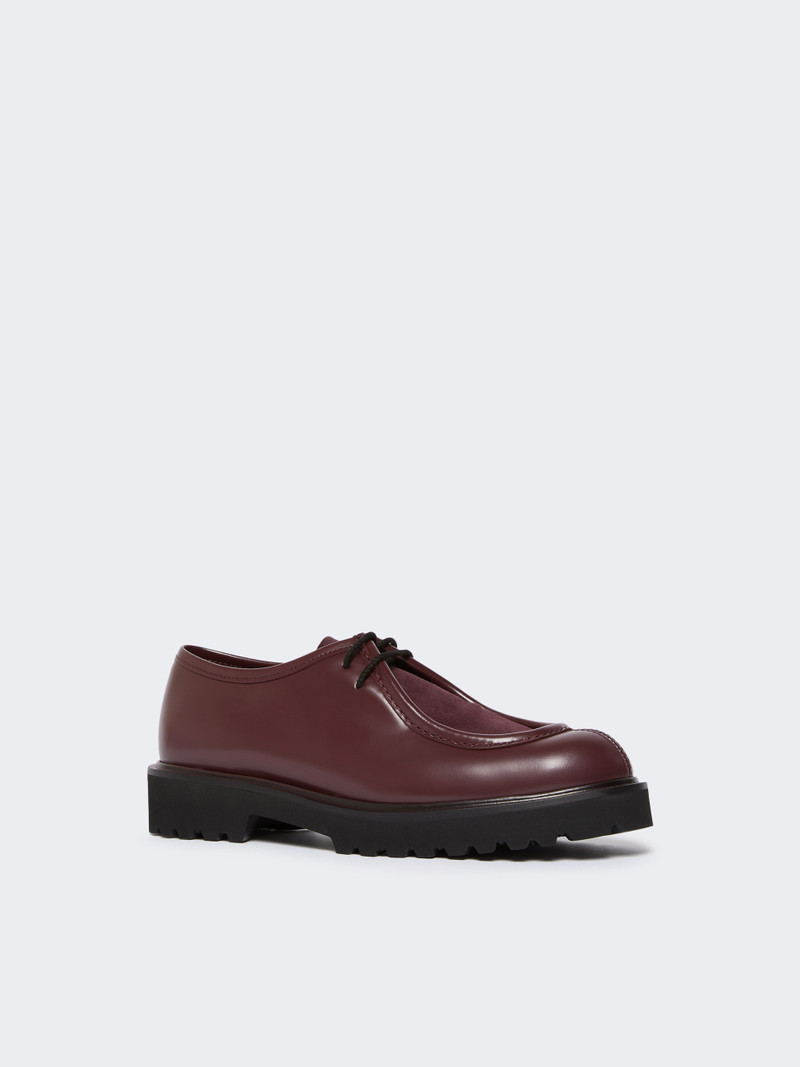 Max Mara TRACKLACEUP Leather and suede lace-up shoes outlook