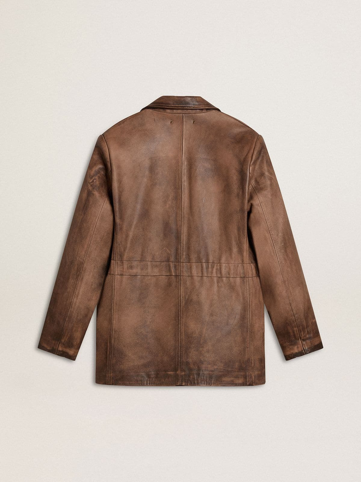 Women's brown leather jacket - 6