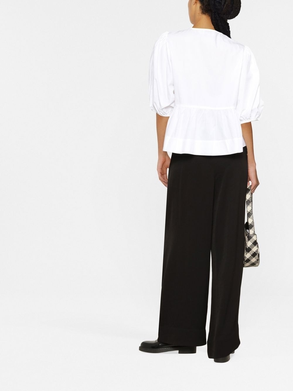 organic-cotton peplum blouse - 4
