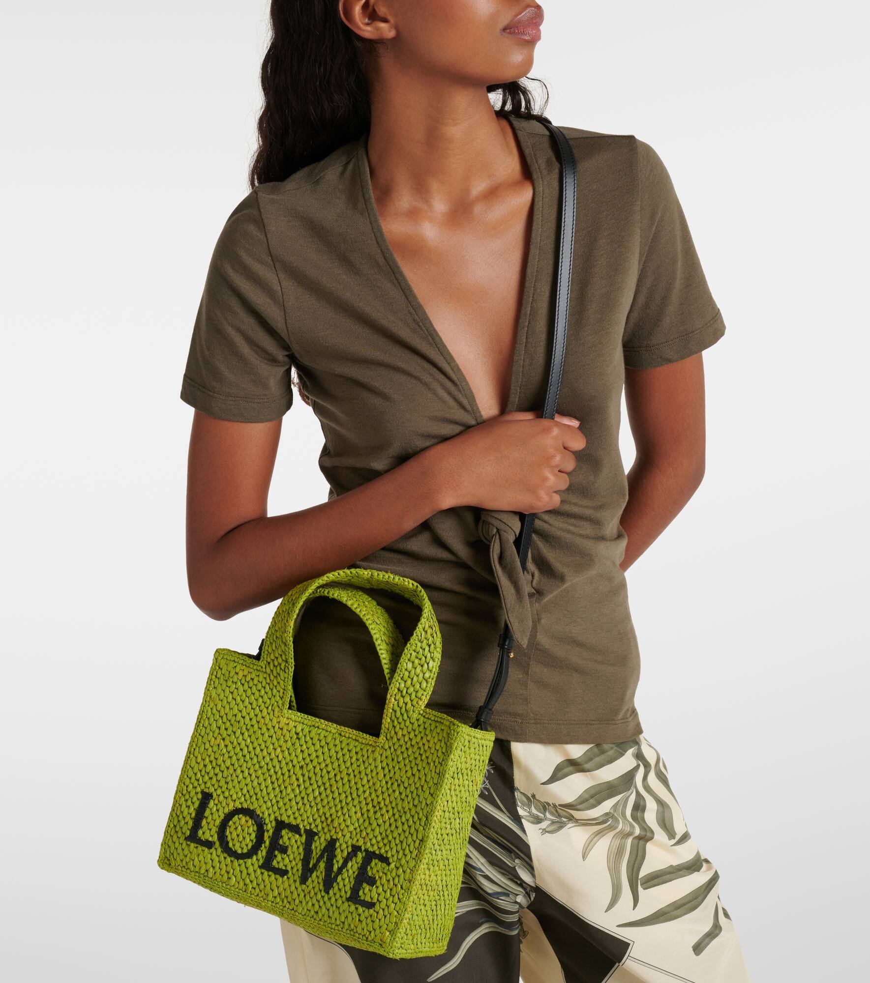 Paula's Ibiza Font Small raffia tote bag - 6