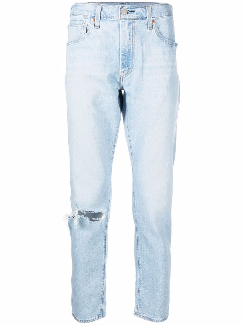 distressed-effect straight-leg jeans - 1