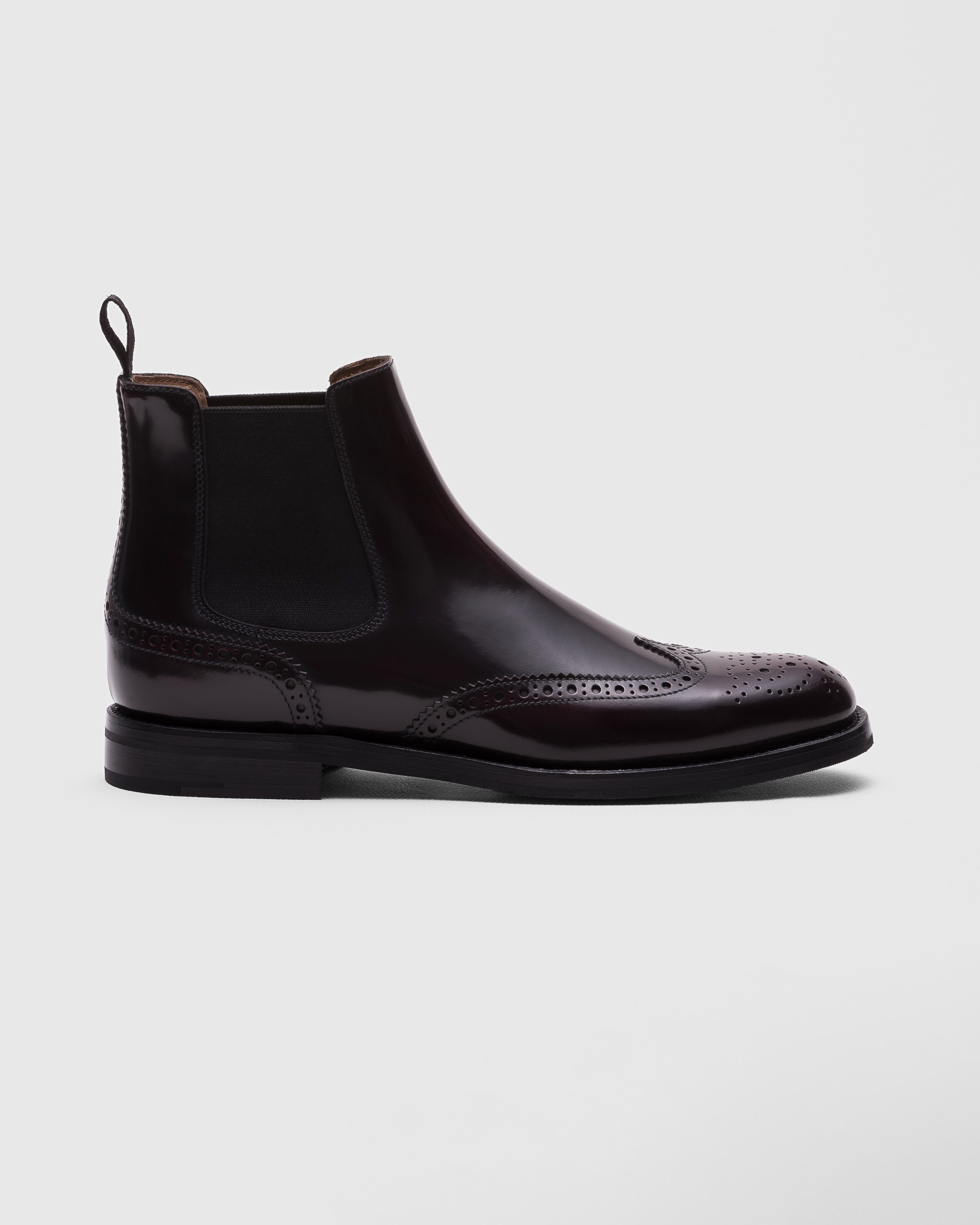 Polished Fumé Brogue Chelsea Boot - 1