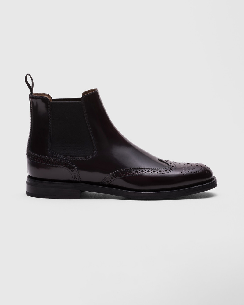 Polished Fumé Brogue Chelsea Boot 1