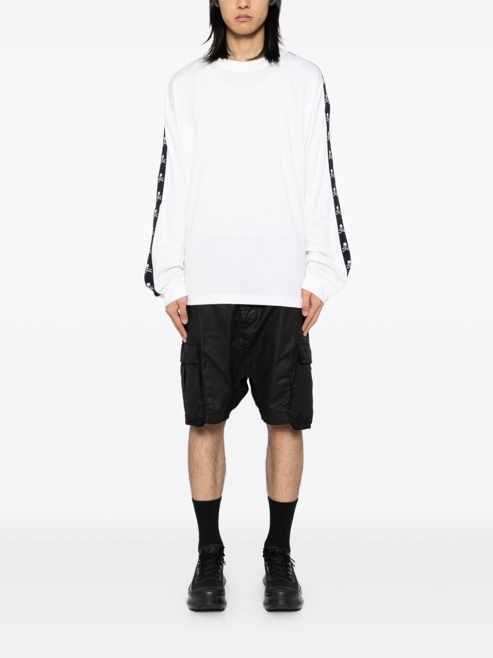 logo tape long sleeves T-shirt - 2