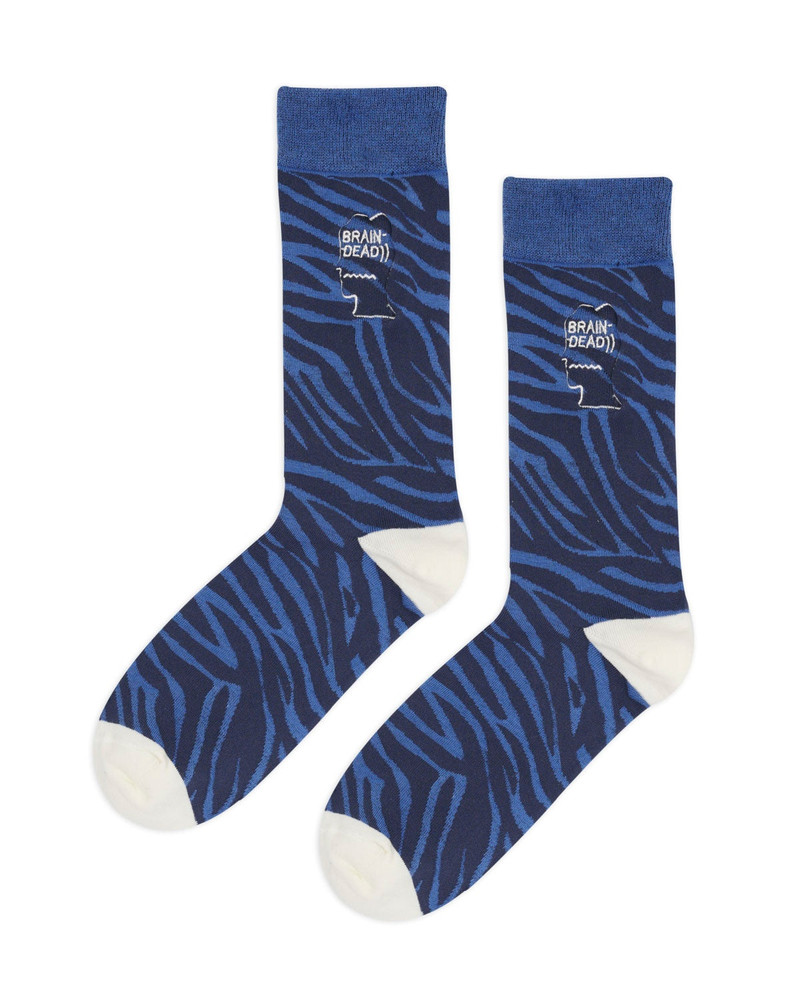 Logohead Dress Socks - Blue Zebra 1