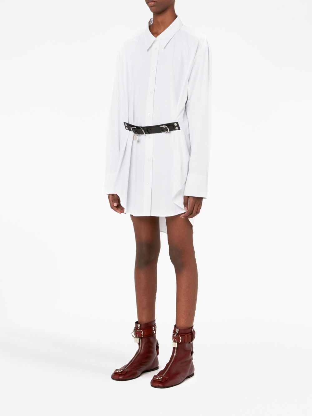 padlock-strap shirt dress - 4
