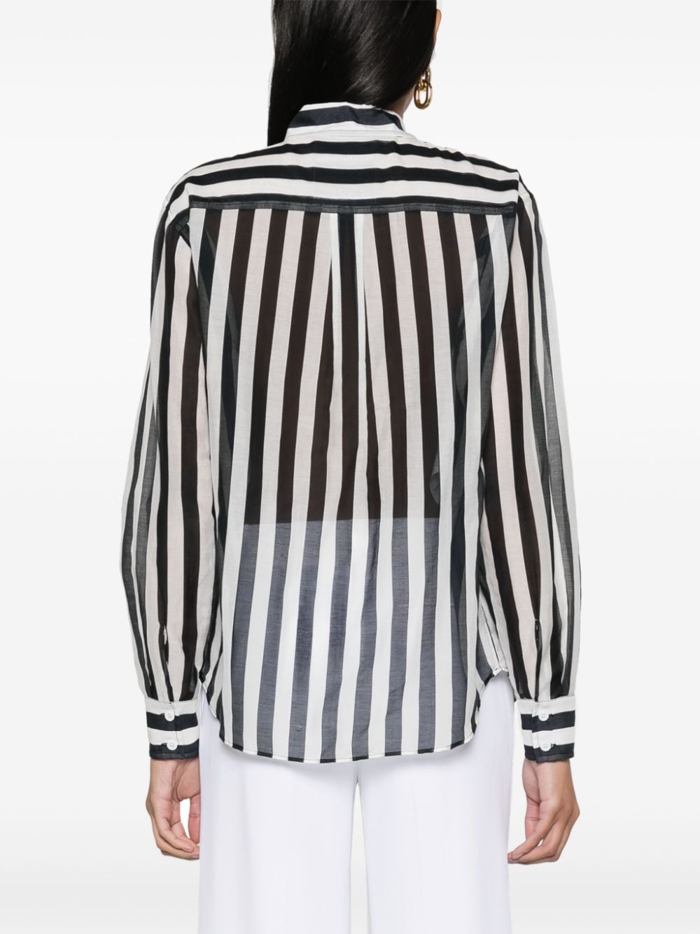 striped cotton-blend shirt - 4
