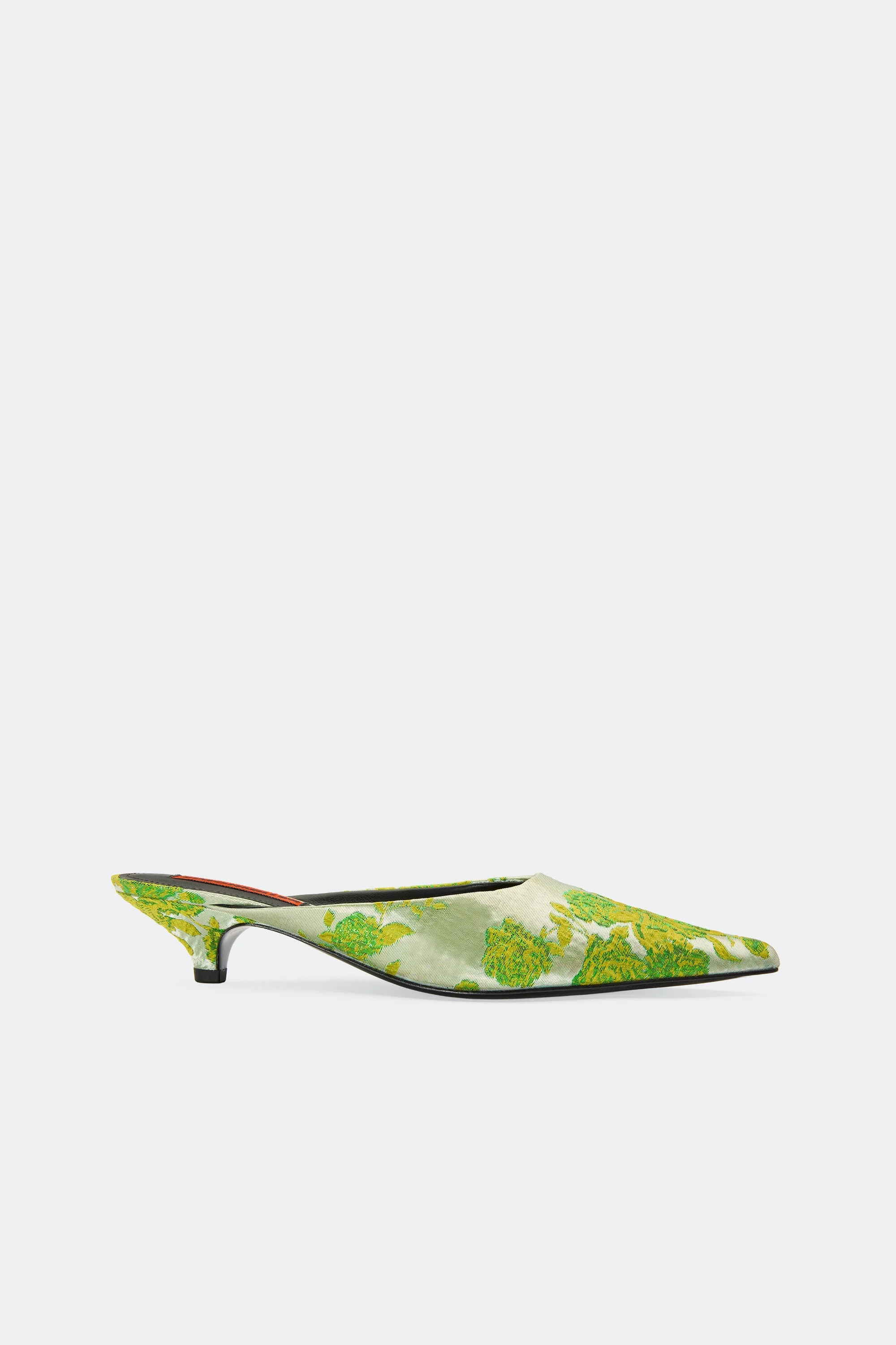 Arrow Mule in Floral Green Jacquard - 1