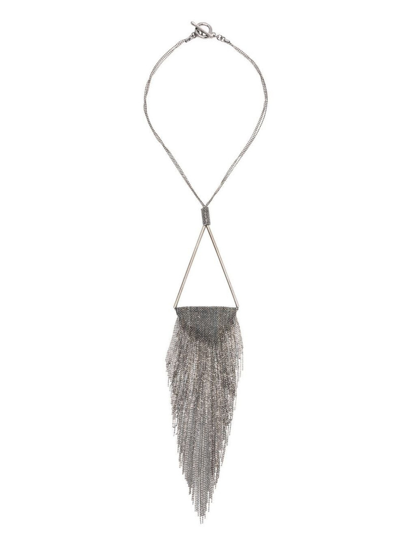 metallic fringed necklace 1