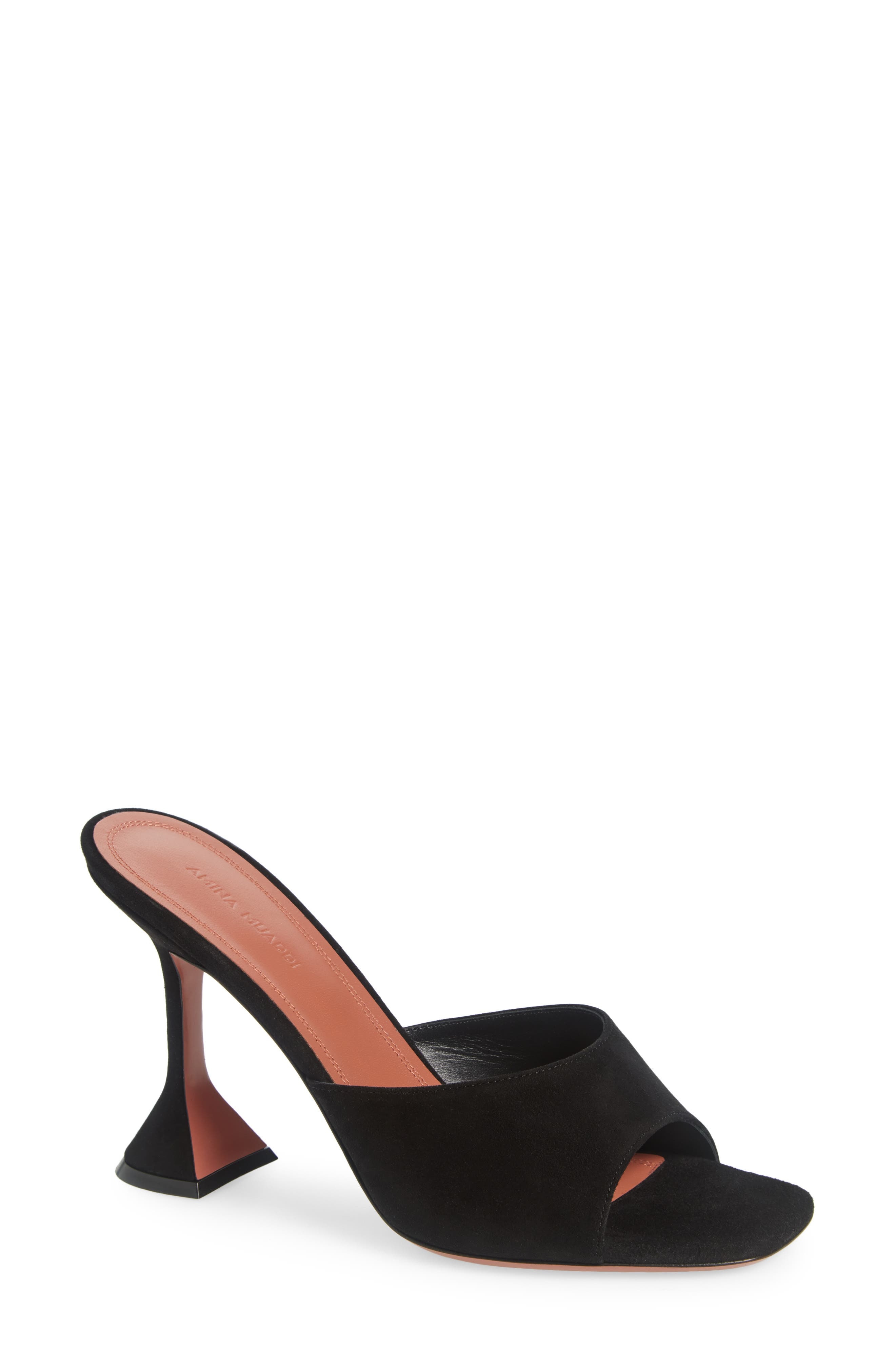 Amina Muaddi Lupita Slide Sandal in Black Suede at Nordstrom - 1
