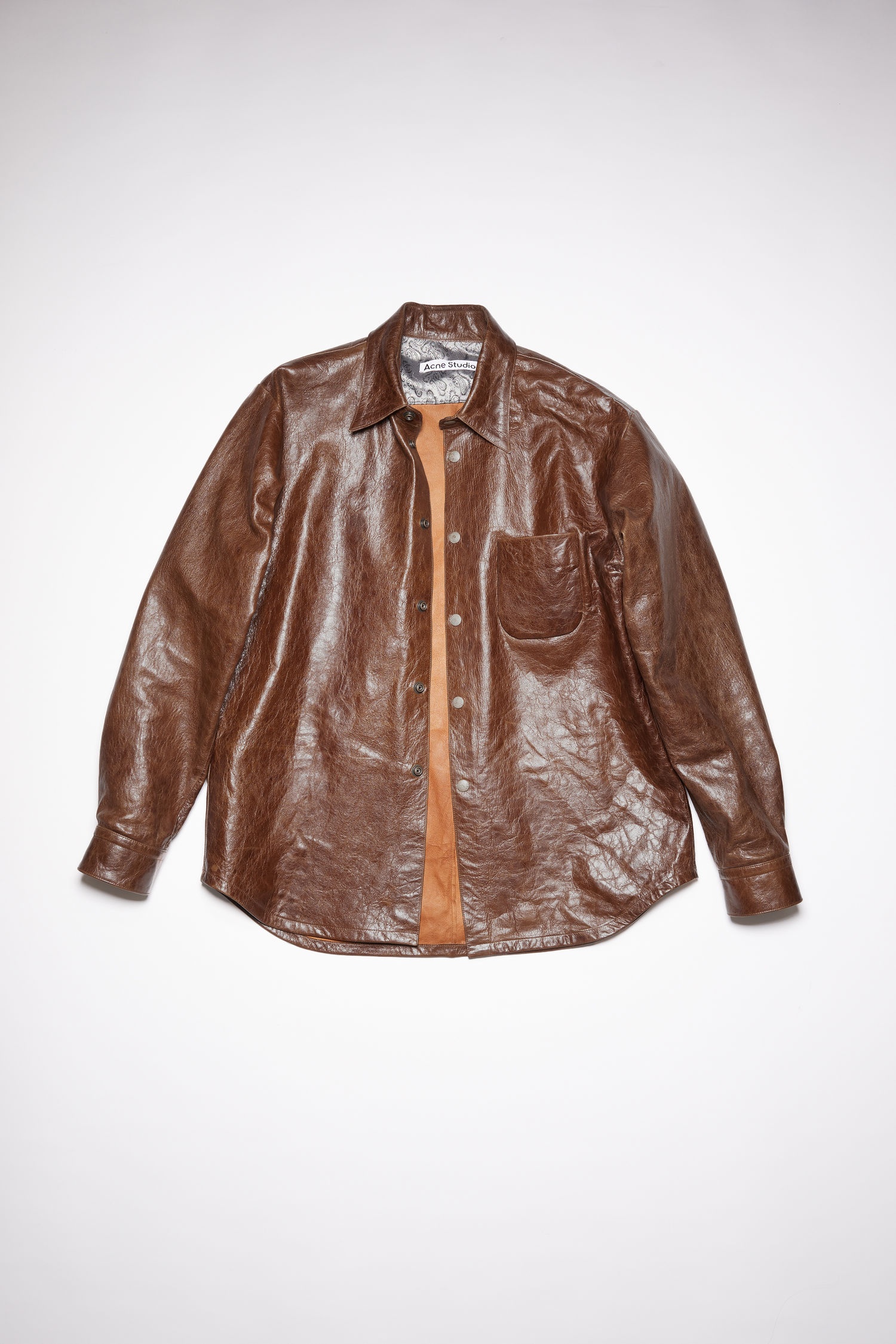 Leather shirt - Caramel brown - 5