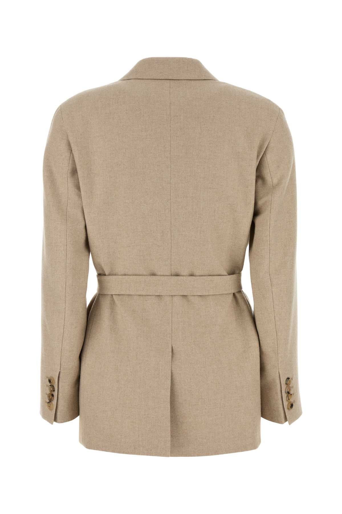 Max Mara Women Cappuccino Wool Blend Randers Blazer - 2