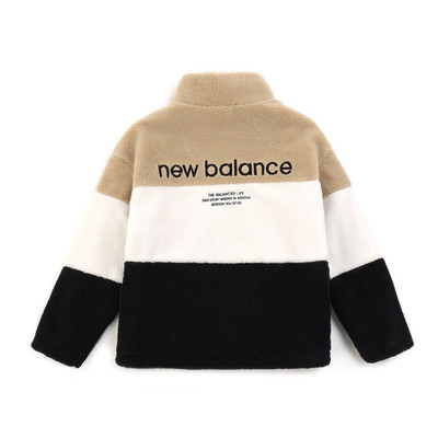 New Balance New Balance Plus Colorblock Patch Detail Zip Up Teddy Jacket 'White Tan Black' 6DC44823-BEI outlook
