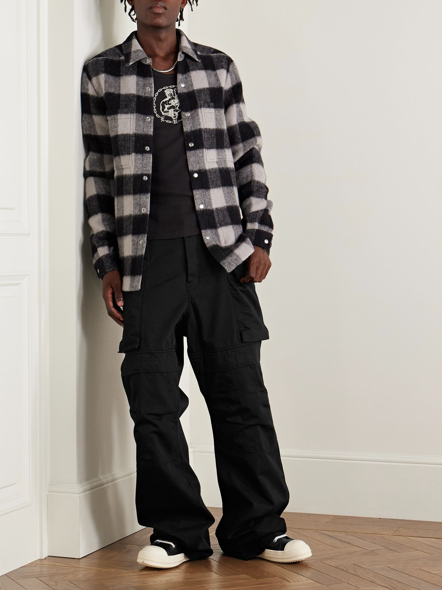 Stefan Wide-Leg Cotton-Twill Cargo Trousers Black - 2