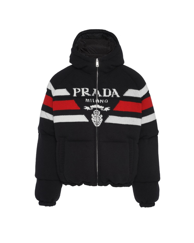 Cropped cashmere down jacket - 1