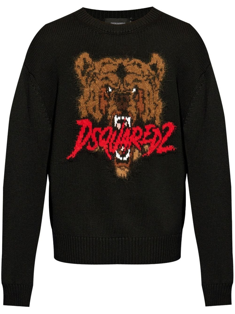 intarsia knit-logo wool-blend jumper 1