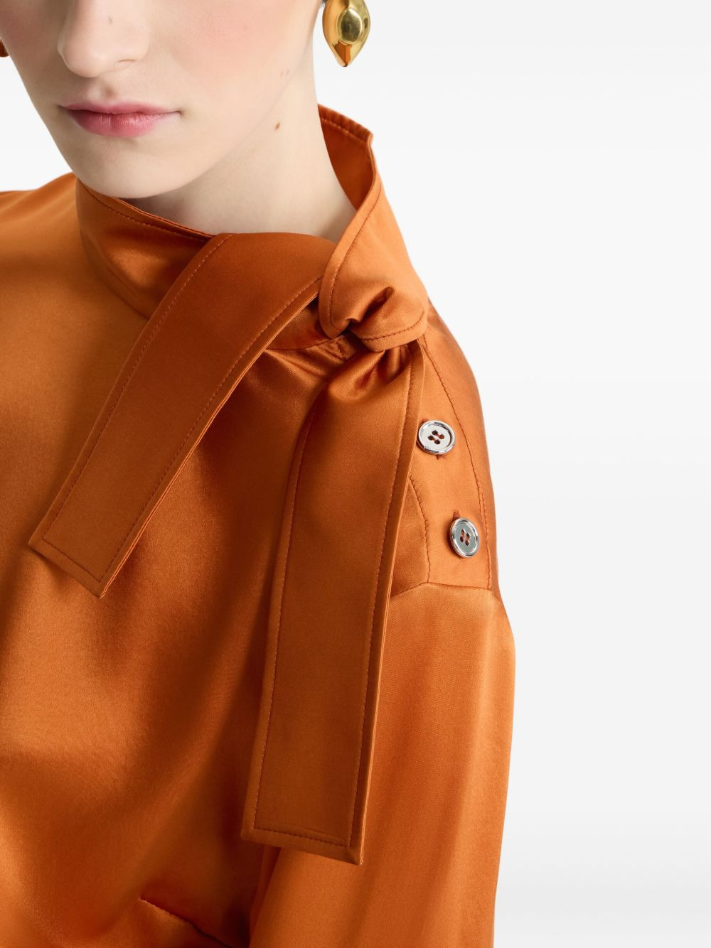 scarf-detail blouse - 5