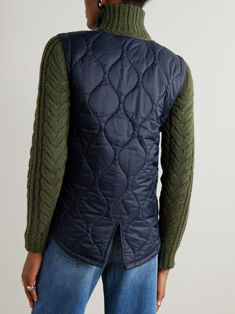 Patra cable-knit wool-blend and quilted shell jacket Multi 4