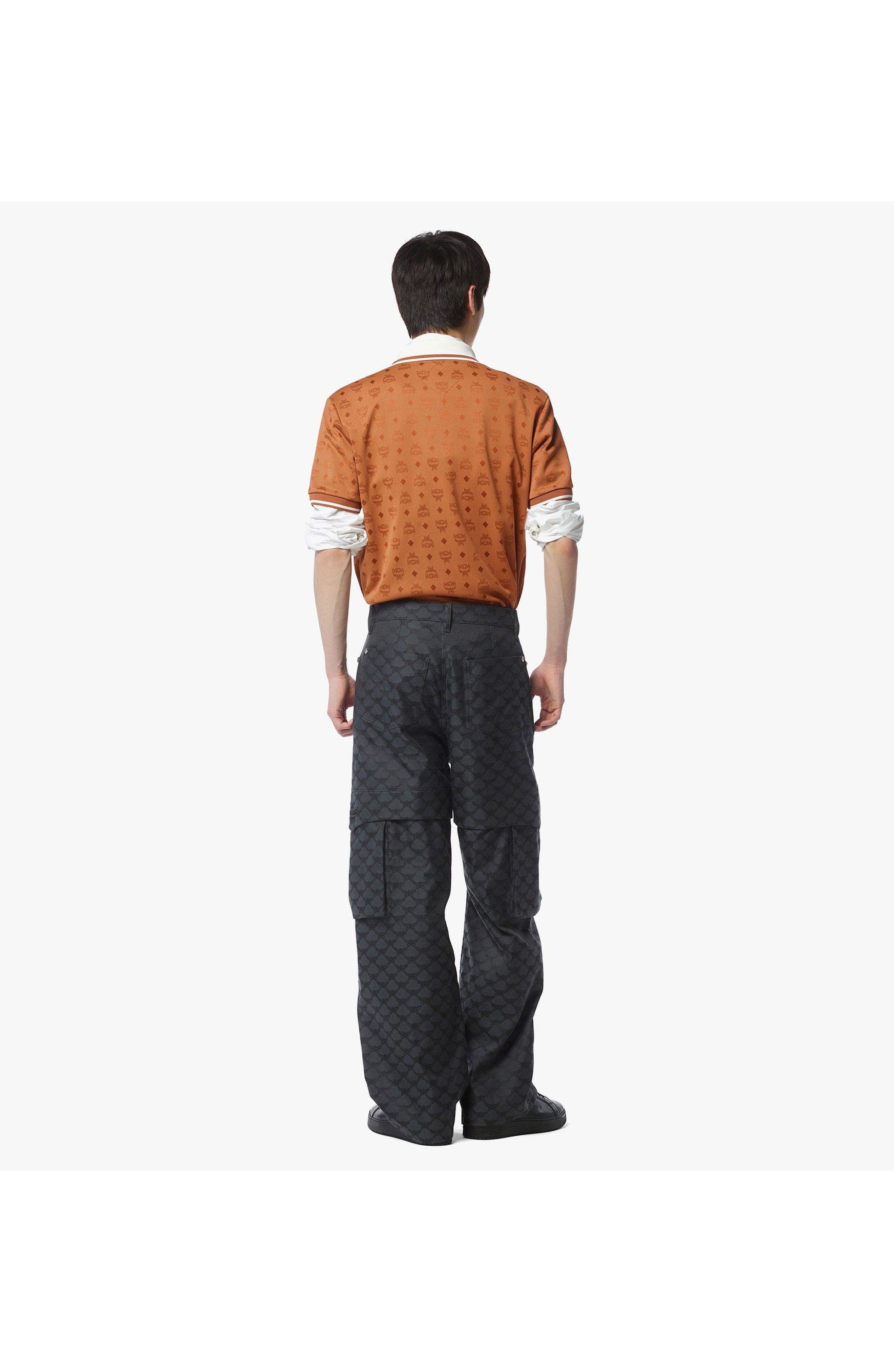MCM Piqué Polo in Monogram Jacquard in Brown at Nordstrom - 4