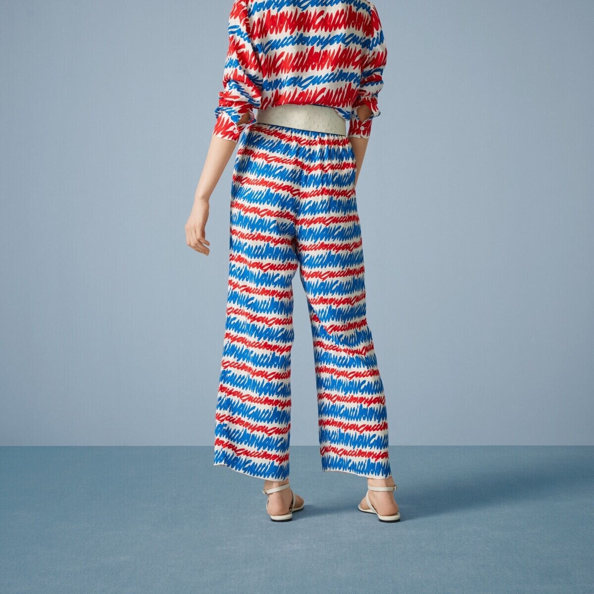 Gucci Loves You Print Silk Pant - 4