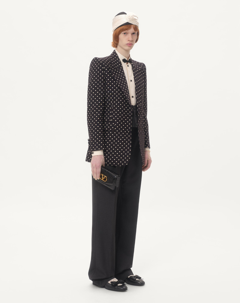 Valentino SINGLE-BREASTED SHANTUNG SILK JACKET WITH PLUSDEPOIS PRINT outlook