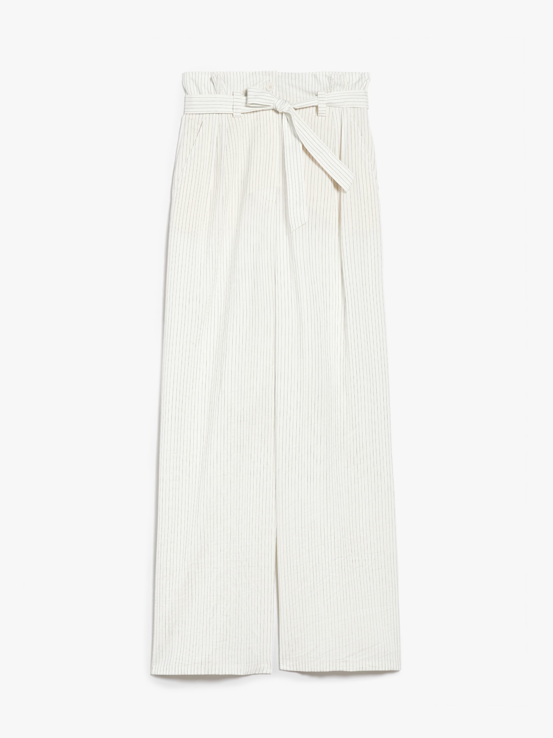 Wide trousers in pinstriped canvas - 1