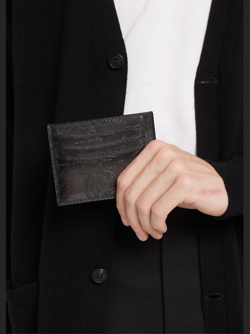 Berluti Men's Bambou Tetris Scritto Leather Card Holder outlook