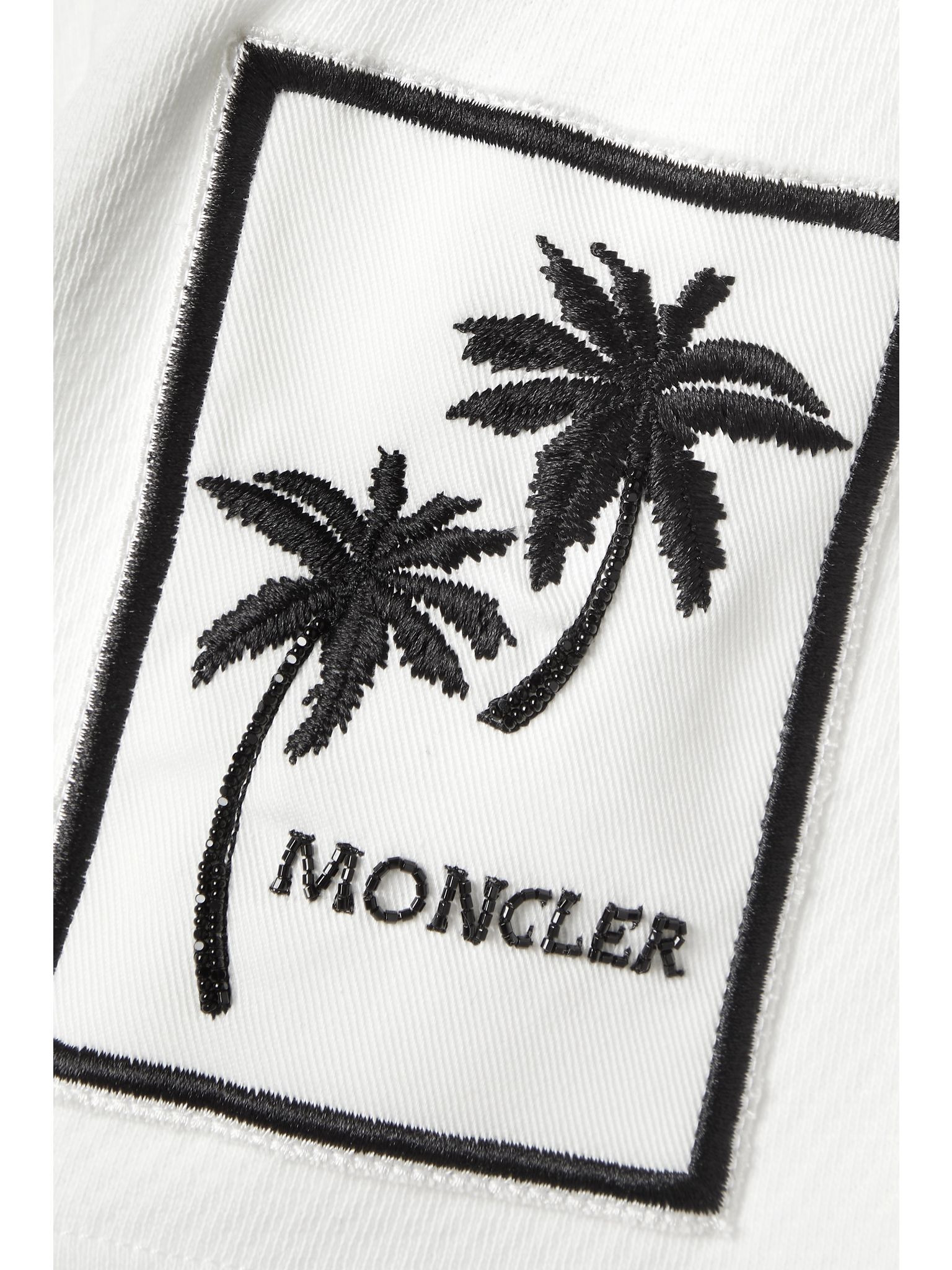 Embellished appliquéd cotton-jersey shorts White - 5