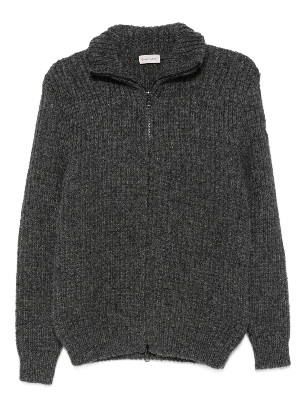 ribbed zip-up cardigan - 1