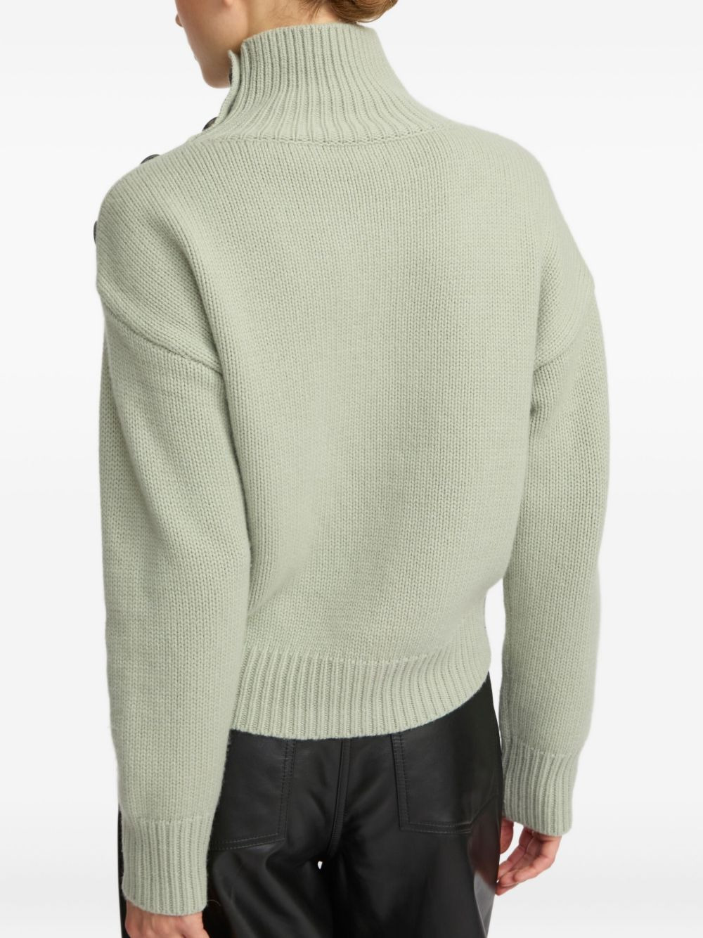 high-neck button-detail sweater - 4