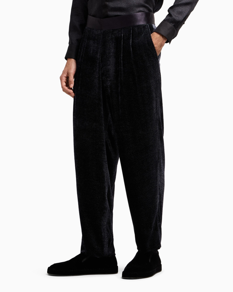 GIORGIO ARMANI GIORGIO’S DOUBLE-PLEAT TROUSERS IN MICRO DEVORÉ VELVET outlook