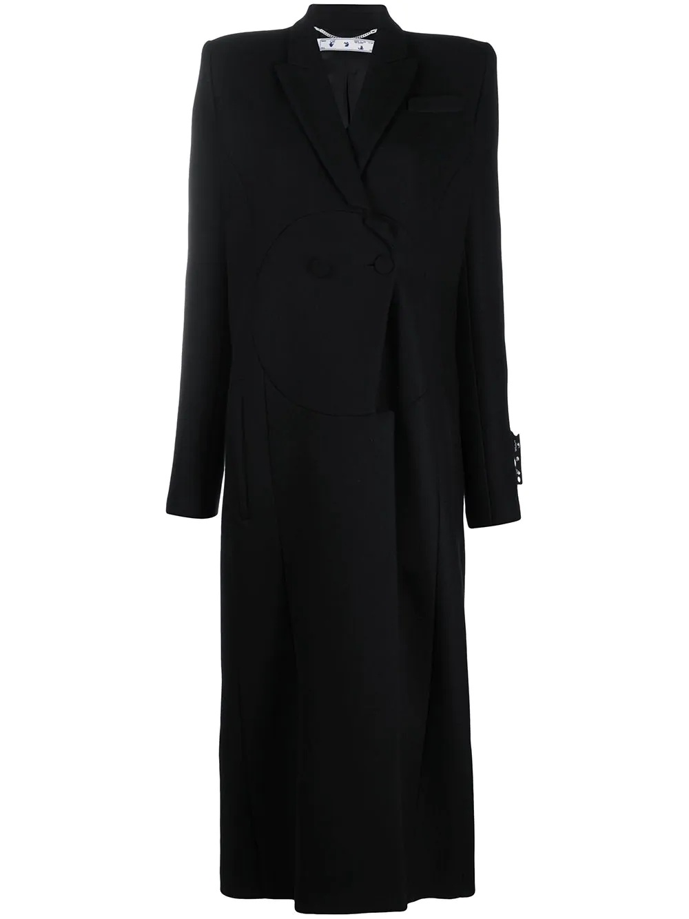 double-breasted mid-length coat - 1