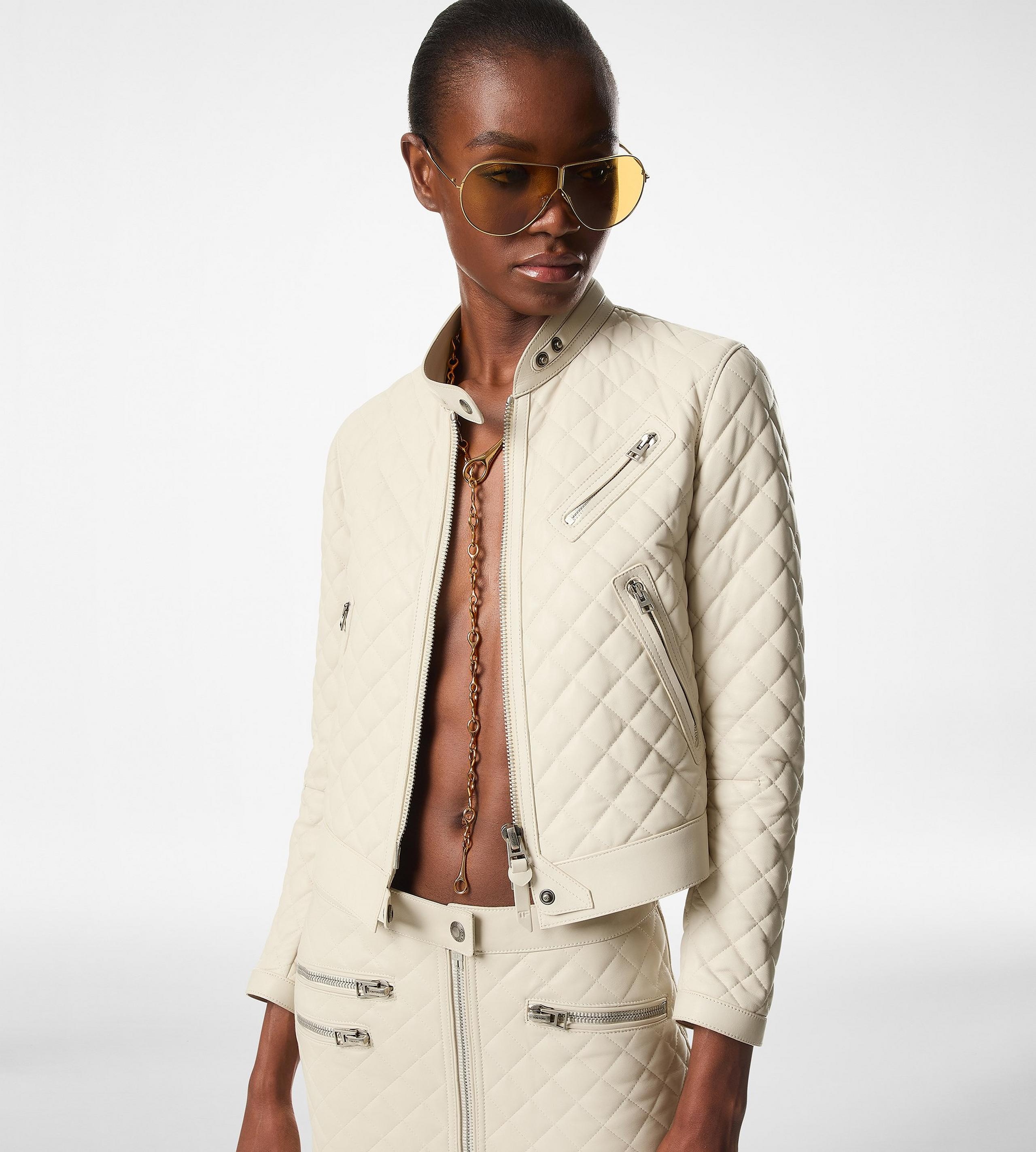 QUILTED LEATHER RACER JACKET - 2