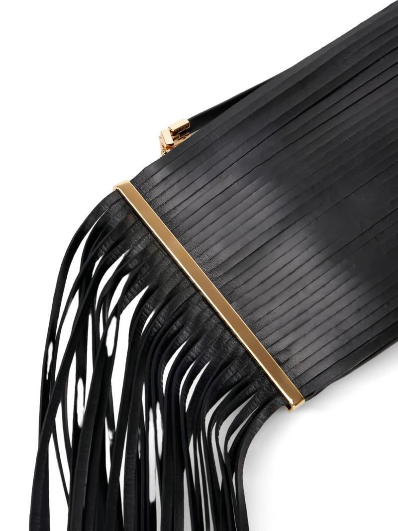 fringed-design chain-strap leather shoulder bag 5