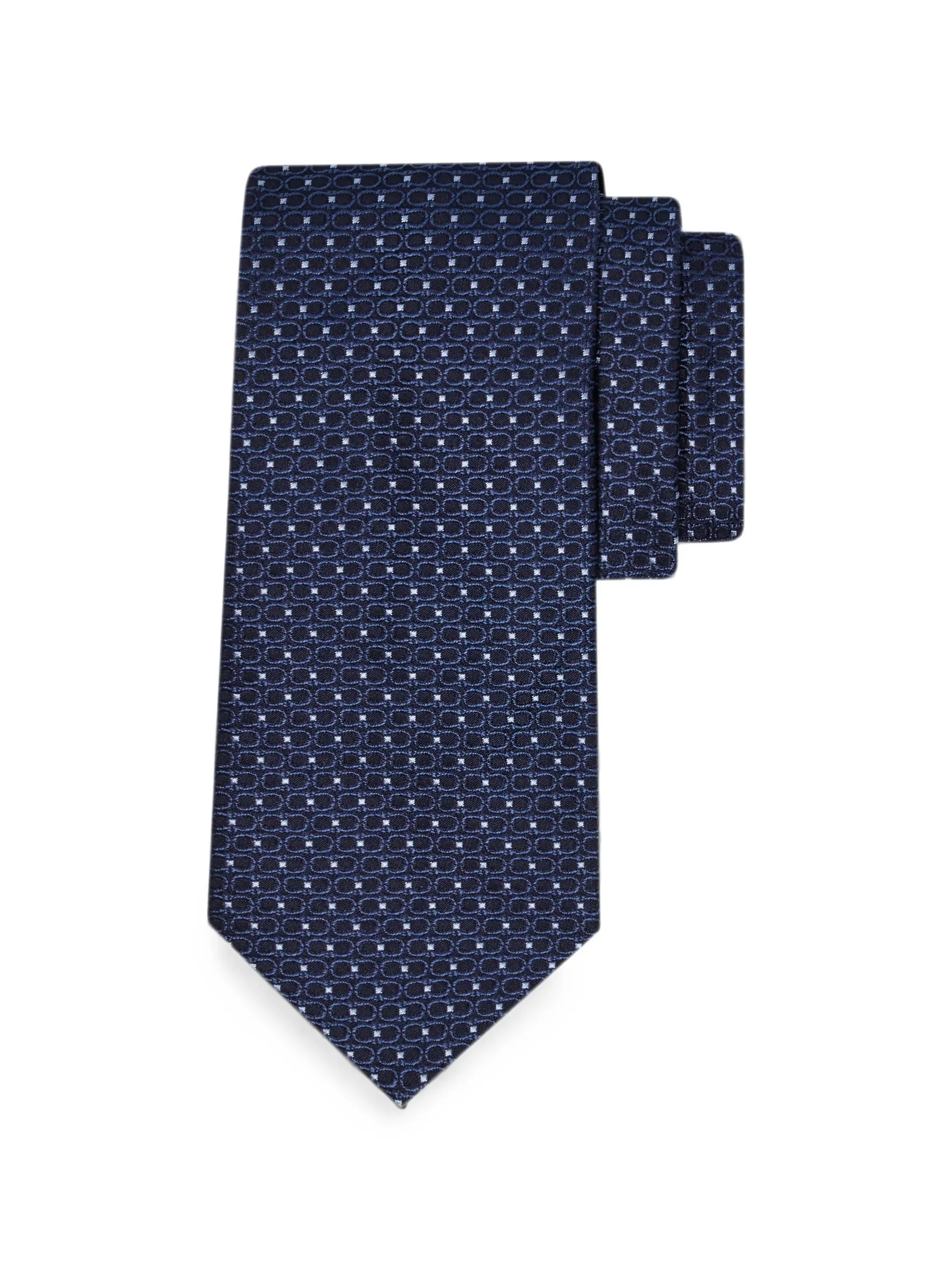Ferragamo Double-Gancini Silk Jacquard Tie - 1